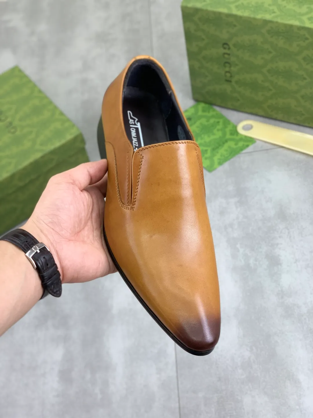 Men's Men's Shoes 💰P500 [New Style] 💰💎💎💎 [Gucci] GUCCI high-end men's formal business leather shoes, original order 1:1! Original imported high-end calfskin, original metal buckle, imported first-layer pigskin lining for feet, original high-end outsole, men's shoe size: 38-44